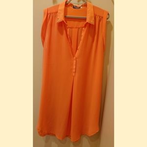 Red Coral Orange Tunic or Bathing Suit Coverup